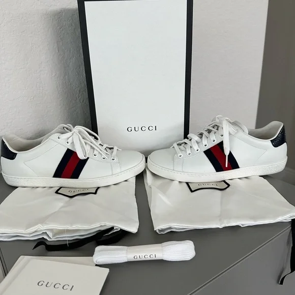 Gucci | Shoes | Like New Gucci Whiteredblue New Mirosoftns  display picture 1